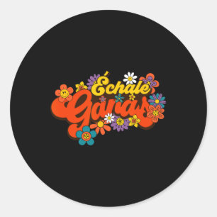 Ganas Feminist Latina Mexican Spanish Motivation  Classic Round Sticker