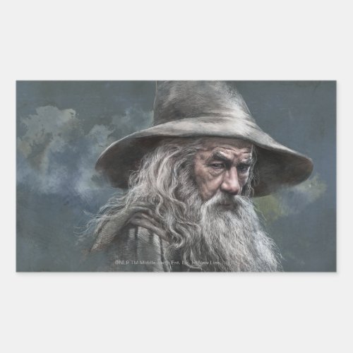 Gandalf Illustration Rectangular Sticker