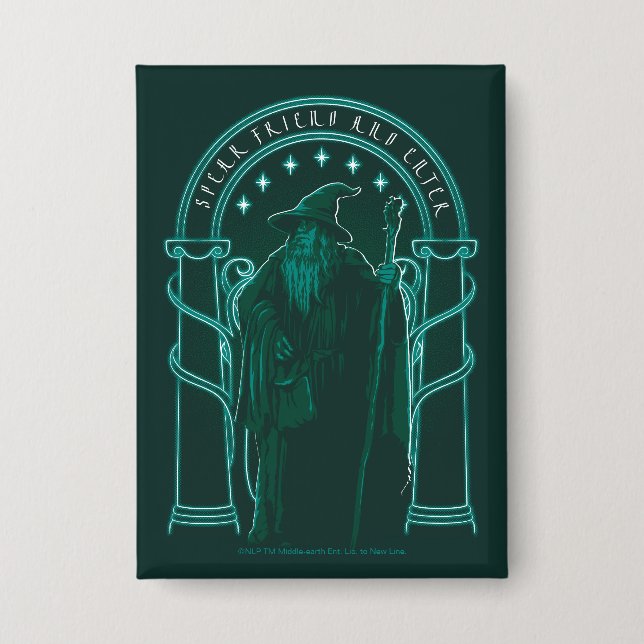 GANDALF™ "Speak Friend And Enter" Doors of Durin Button (Front)