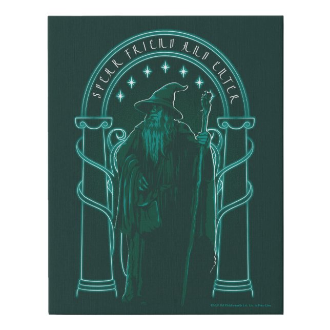 GANDALF™ "Speak Friend And Enter" Doors of Durin Faux Canvas Print (Front)