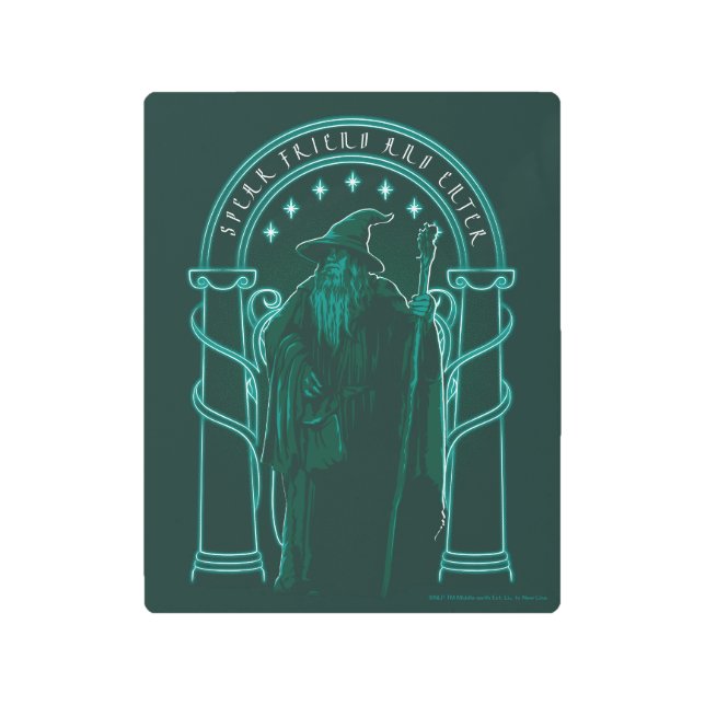 GANDALF™ "Speak Friend And Enter" Doors of Durin Metal Print (Front)