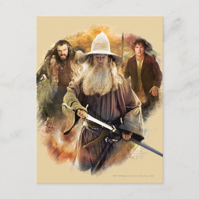 Gandalf, THORIN OAKENSHIELD™, & BILBO BAGGINS™ Postcard (Front)