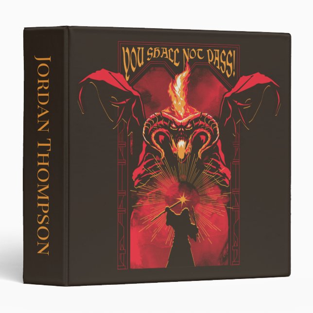 GANDALF™ Vs Balrog "You Shall Not Pass" Graphic 3 Ring Binder (Front/Spine)