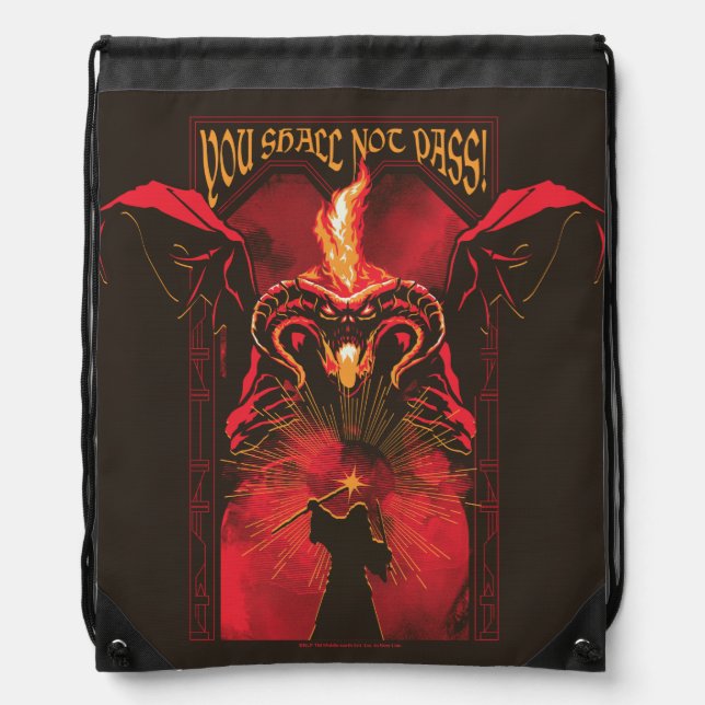 GANDALF™ Vs Balrog "You Shall Not Pass" Graphic Drawstring Bag (Front)