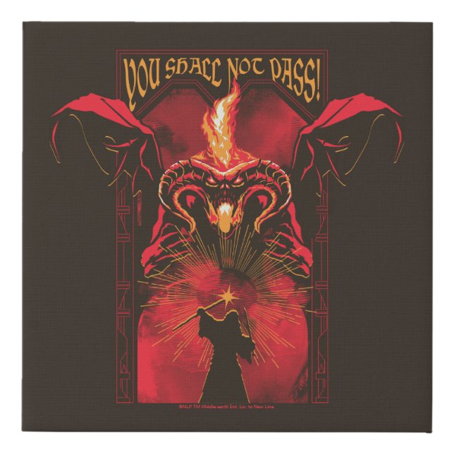 GANDALF™ Vs Balrog "You Shall Not Pass" Graphic Faux Canvas Print (Front)