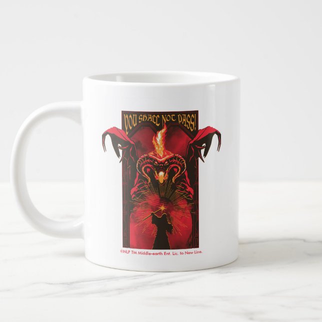 GANDALF™ Vs Balrog "You Shall Not Pass" Graphic Giant Coffee Mug (Left)
