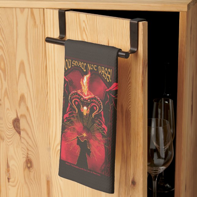 GANDALF™ Vs Balrog "You Shall Not Pass" Graphic Kitchen Towel (Thirds Fold)