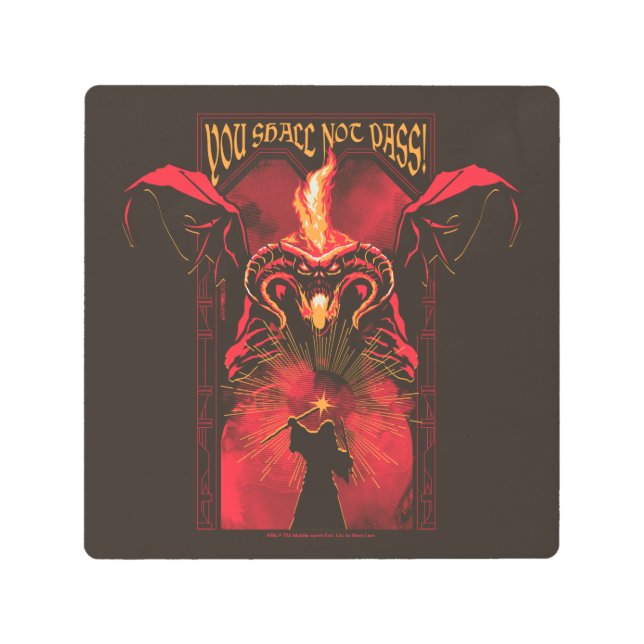 GANDALF™ Vs Balrog "You Shall Not Pass" Graphic Metal Print (Front)