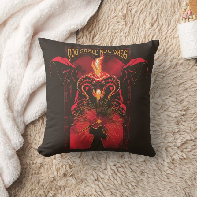 GANDALF™ Vs Balrog "You Shall Not Pass" Graphic Throw Pillow (Blanket)