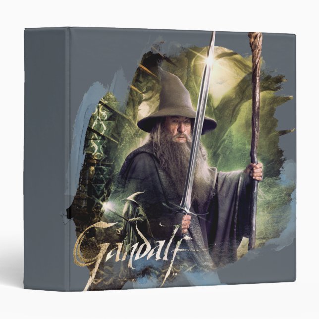 Gandalf With Staff And Sword 3 Ring Binder (Front/Spine)