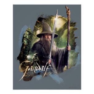 Gandalf With Staff And Sword Poster