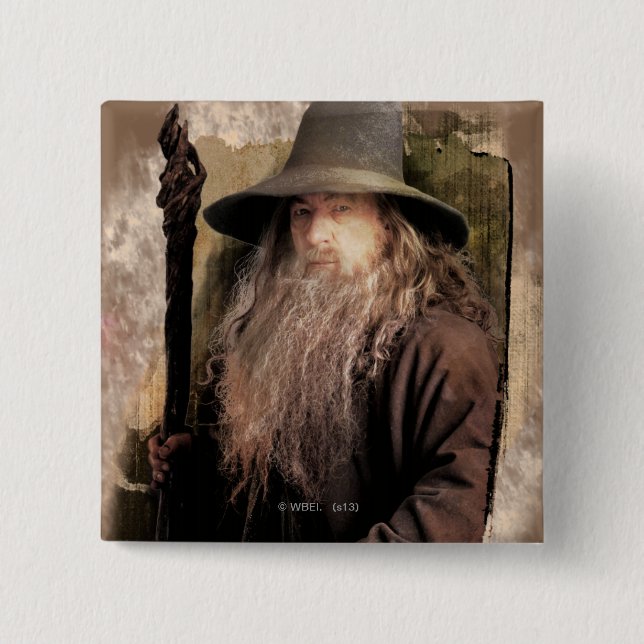 Gandalf With Staff Pinback Button (Front)