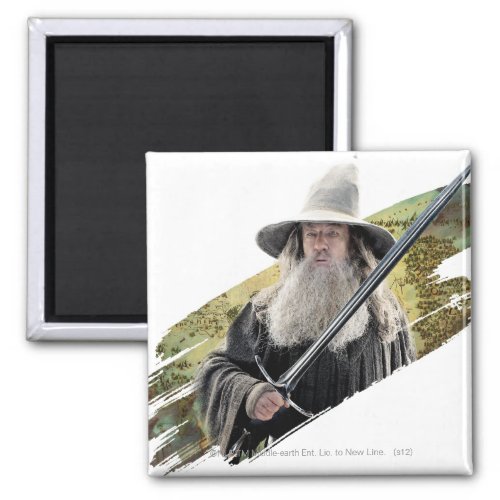 Gandalf With Sword Green Magnet