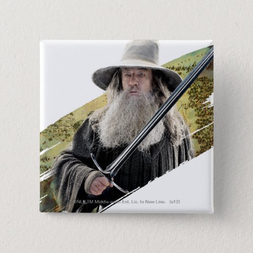 Gandalf With Sword Green Pinback Button