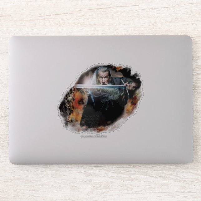 Gandalf With Sword In Battle Sticker (Computer)