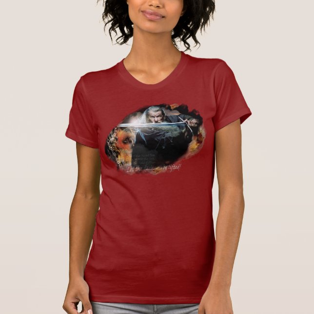 Gandalf With Sword In Battle T-Shirt (Front)