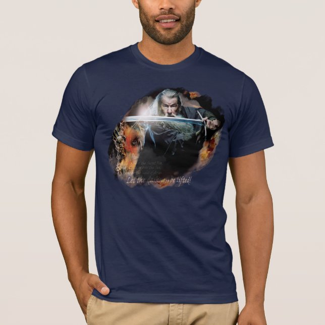 Gandalf With Sword In Battle T-Shirt (Front)