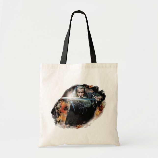 Gandalf With Sword In Battle Tote Bag (Front)