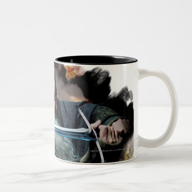 Gandalf With Sword In Battle Two-Tone Coffee Mug (Right)