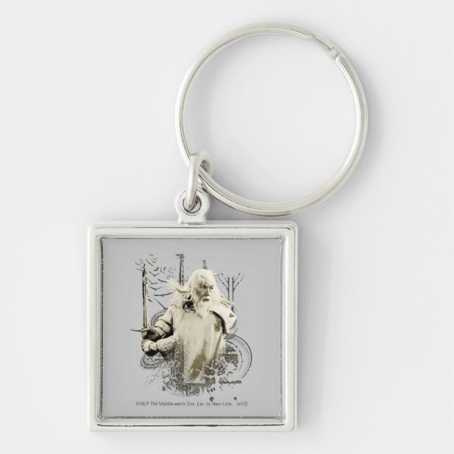 GANDALF™ with Sword Vector Collage Keychain (Front)