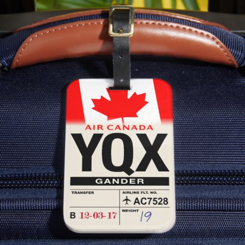 Gander YQX Canada Airline Luggage Tag Luggage Tag