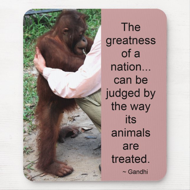 Gandhi Animal Quote Mouse Pad (Front)