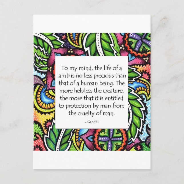 Gandhi Animal Quote Postcard (Front)