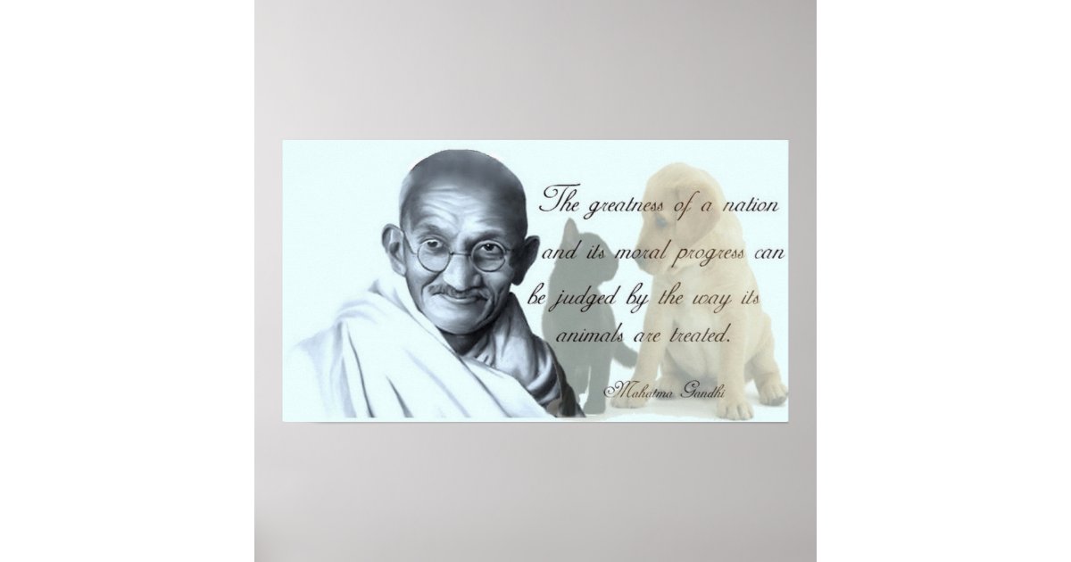 Gandhi animal quote poster | Zazzle.com