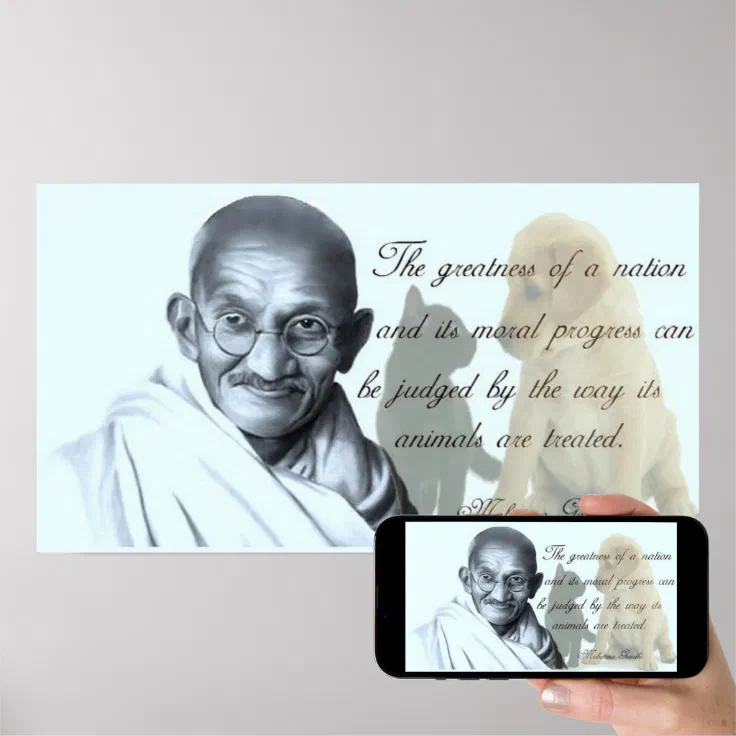 Gandhi animal quote poster | Zazzle