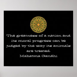 Gandhi animal rights vegan vegetarian quote poster