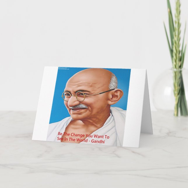 Gandhi & Be The Change Quote Card (Front)