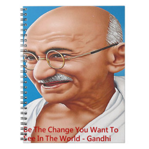 Gandhi & Be The Change Quote Notebook