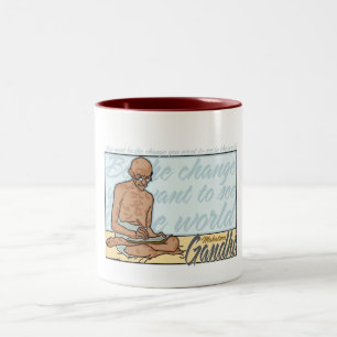Gandhi Be The Change Quote Two-Tone Coffee Mug
