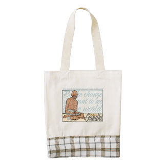 Gandhi Be The Change Quote Zazzle HEART Tote Bag