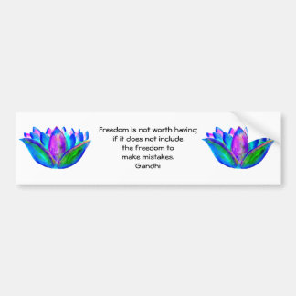 Gandhi Freedom Quote With Lotus Blossom Photo Bumper Sticker