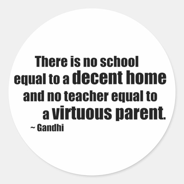 Gandhi Homeschool Classic Round Sticker (Front)