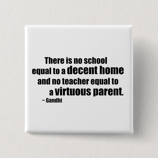 Gandhi Homeschool Pinback Button (Front)