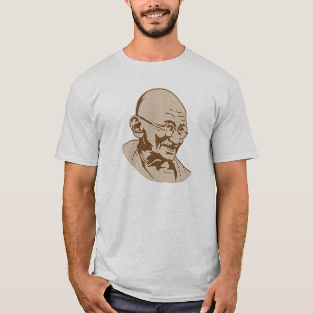 gandhi india retro portrait stencil  T-Shirt (Front)