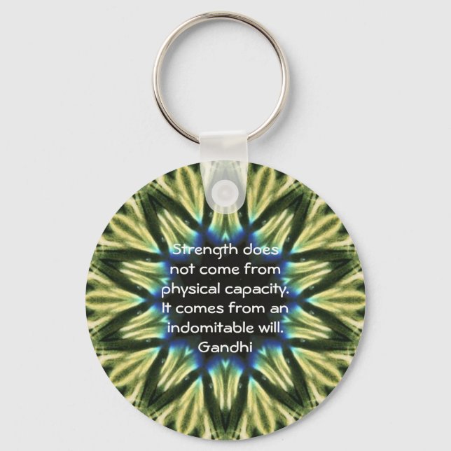 Gandhi Inspirational Motivational Quotation Keychain (Front)