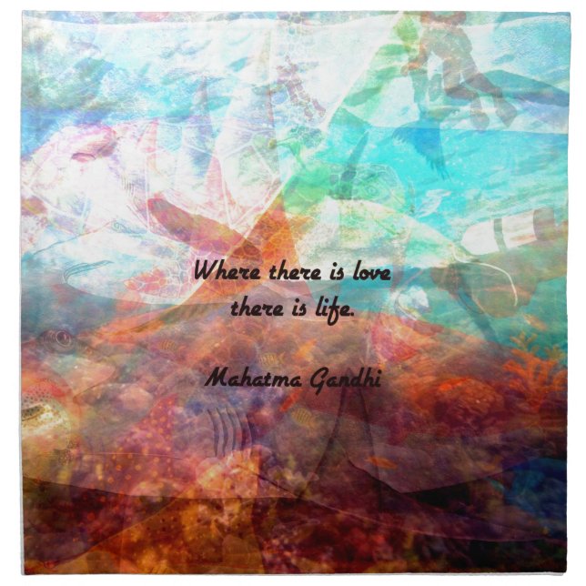 Gandhi Inspirational Quote about Love, Life & Hope Cloth Napkin (Front)
