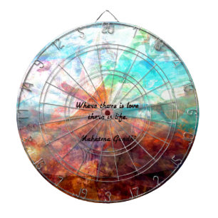 Gandhi Inspirational Quote about Love, Life & Hope Dartboard With Darts