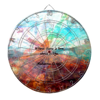 Gandhi Inspirational Quote about Love, Life & Hope Dartboard With Darts