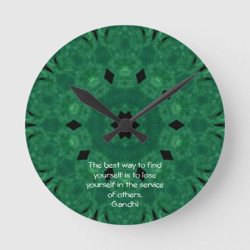 Gandhi Inspirational Quote About Self_Help Round Clock