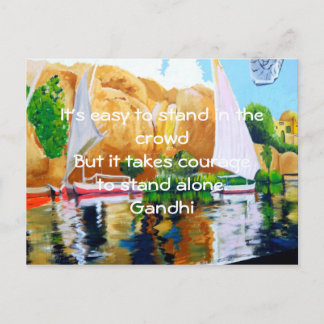 Gandhi Inspirational Quote Quotation About Courage Postcard