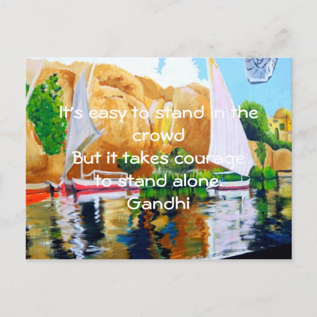 Gandhi Inspirational Quote Quotation About Courage Postcard (Front)