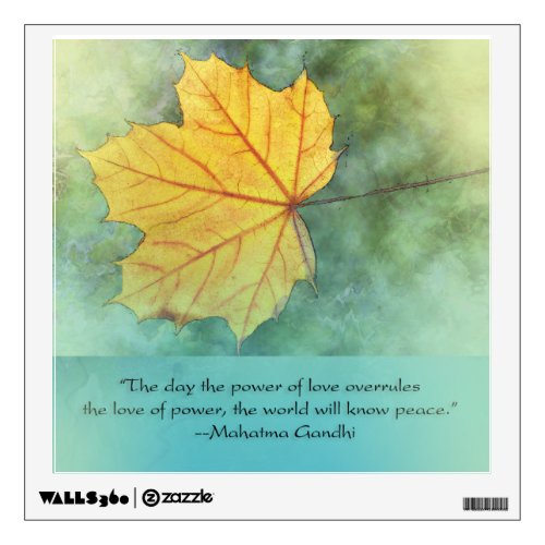 Gandhi Peace Leaf Quote Wall Sticker