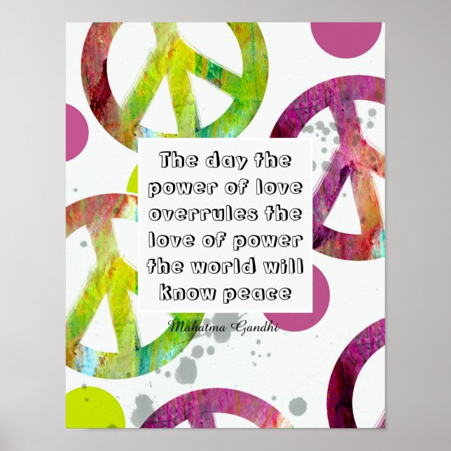 Gandhi peace quote on colorful poster (Front)