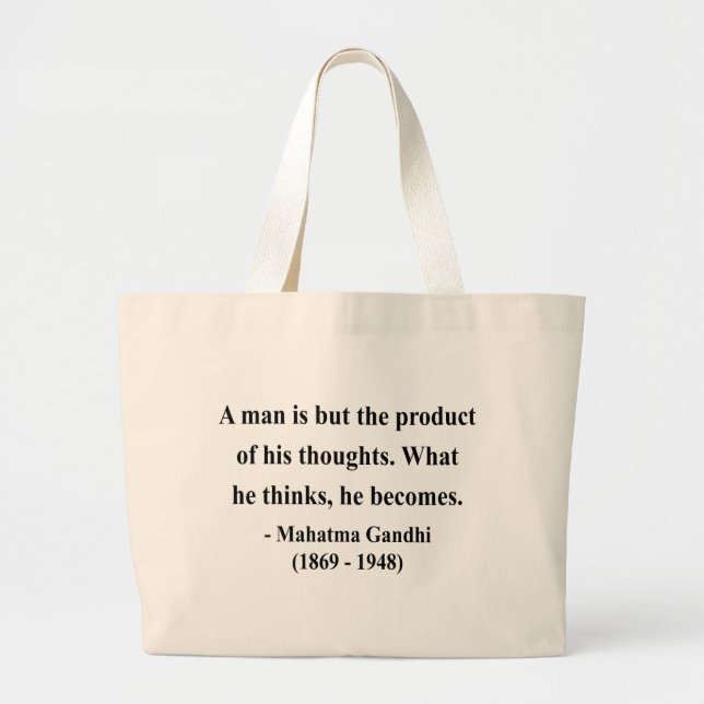 Gandhi Quote 8a Large Tote Bag (Front)
