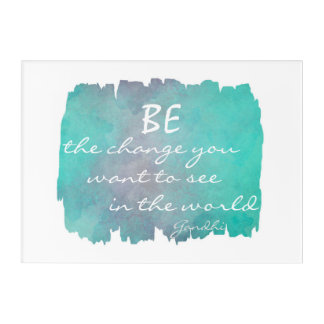 Gandhi quote inspirational wall art be the change
