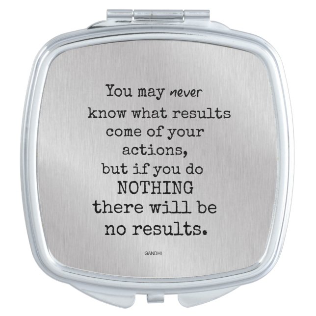 Gandhi Quote Makeup Mirror (Front)